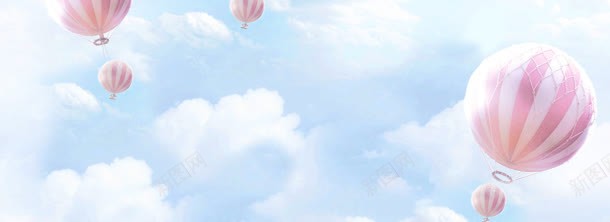 周年庆png免抠素材_88icon https://88icon.com 云朵 天空 热气球 粉色 蓝色