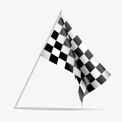 手绘的F1赛车飘动旗帜矢量图高清图片
