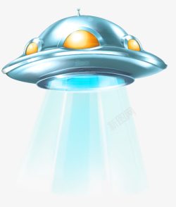 蓝色简约UFO装饰图案素材