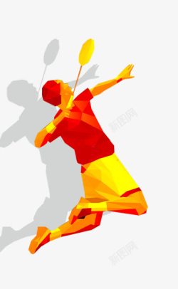 体育运动卡通人物h5打羽毛球高清图片