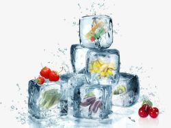 冰块冰冰山冰冻创意水果素材
