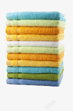 一堆层叠着的毛巾清洁用品实物素材