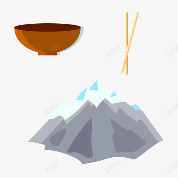 日本风景文化小插图png免抠素材_88icon https://88icon.com 宣传海报 富士山 富士山上的空气 平面手绘 日式圆碗 日本美食 筷子 简笔画山