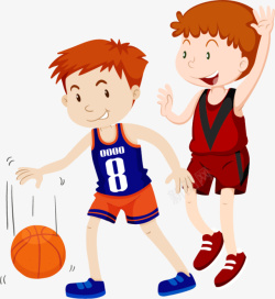 两兄弟一起打篮球的男孩高清图片