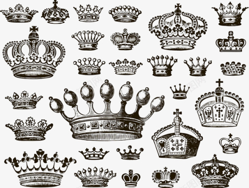 欧式画卷欧式皇冠花纹图标图标