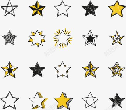 笑脸星星png手绘星星图标图标