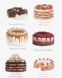 手绘巧克力蛋糕水彩蛋糕高清图片