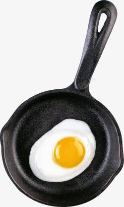 平底锅里的煎蛋黑色煎蛋平底锅高清图片