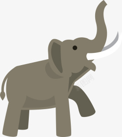 象小大象灰色凶猛矢量图高清图片