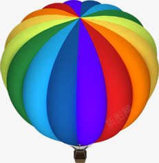 条纹彩色热气球夏天素材