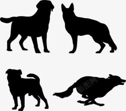 拉布拉多犬4款创意宠物狗剪影图标高清图片