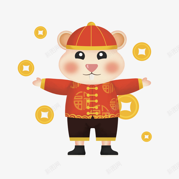 老鼠财神新年元素png免抠素材_88icon https://88icon.com 元素 新年 老鼠 财神