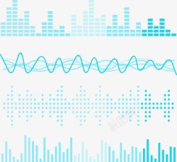 淡蓝色声波图素材