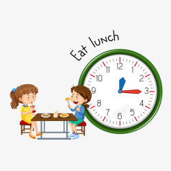 学校可爱提示可爱学生作息时间钟表矢量图高清图片