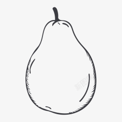 线描一个梨手绘水果梨图标高清图片