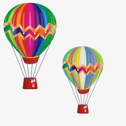 载人工具彩色热气球手绘画片高清图片