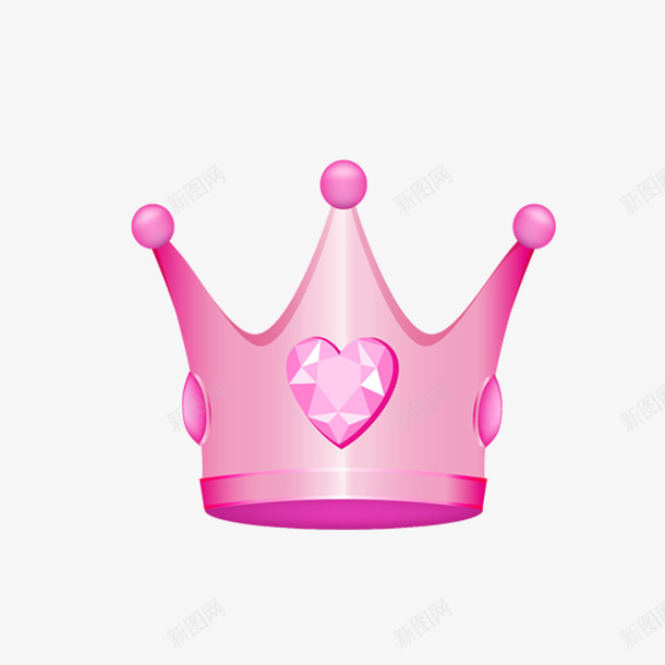 卡通公主王冠png免抠素材_88icon https://88icon.com 公主王冠 可爱 皇冠 粉色宝石 粉色王冠 精美