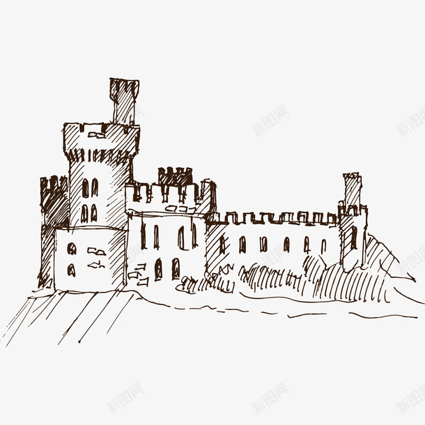 手绘素描欧式中世纪城堡建筑png免抠素材_88icon https://88icon.com 中世纪 古典建筑 古堡素描 城堡建筑 建筑物 手绘 欧式 素描