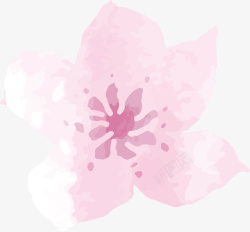 粉色渐变水彩花朵素材