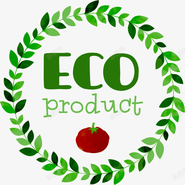 生态农耕标签psd免抠素材_88icon https://88icon.com eco 叶子 标志 水彩 水彩绘生态农耕标签矢量 花圈 西红柿 麦穗