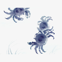 大闸蟹海报中国风水墨螃蟹高清图片