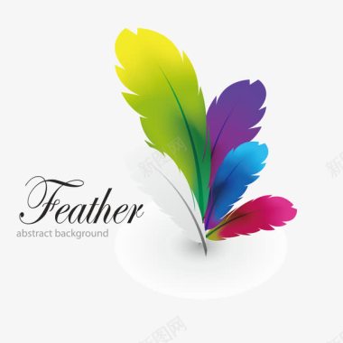 信用卡样机彩色羽毛的logo矢量图图标图标