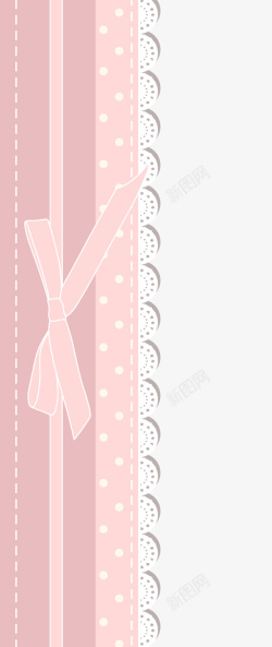 蕾丝纸质边框卡通粉色边框高清图片