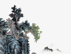 中国风古典水墨山水画图素材