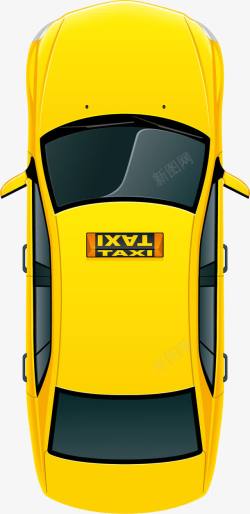 小汽车俯视黄色汽车高清图片
