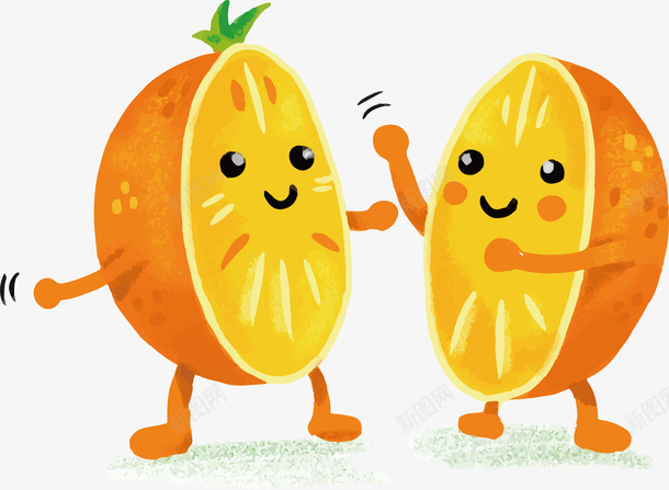 水彩橙子表情矢量图ai免抠素材_88icon https://88icon.com 健康 好吃 插画 水果 水果表情 水果设计 矢量图