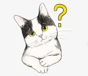 带有疑问的猫png免抠素材_88icon https://88icon.com 卡通 发问 小猫 手绘 疑问号