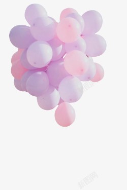 摄影粉色紫色的气球素材