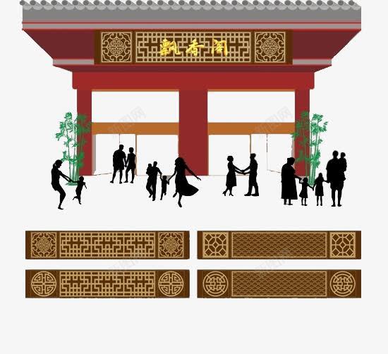 仿古典餐饮门头png免抠素材_88icon https://88icon.com 中式门头 仿古 仿古花纹 仿古设计 古典门头 招牌 餐饮店面门头