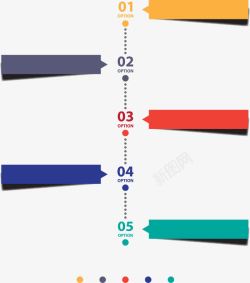 时间轴数字彩色扁平流程表素材