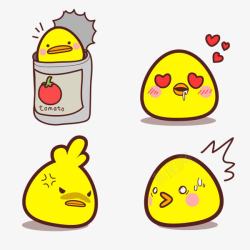 黄色卡通小鸡表情包素材