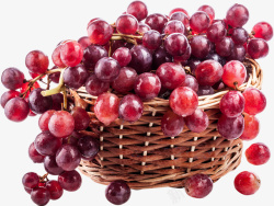 一篮葡萄一篮新鲜的红葡萄高清图片