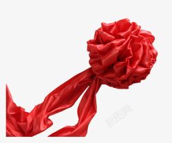 中国传统花素材红绸花气球飘带高清图片