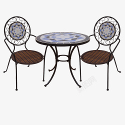 铁艺欧美复古风餐桌椅素材