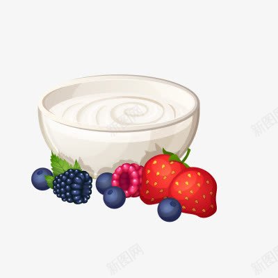 草莓酸奶png免抠素材_88icon https://88icon.com 水果 玻璃碗 甜品 美食 草莓 酸奶 食品