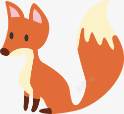 长尾巴可爱的小狐狸矢量图高清图片