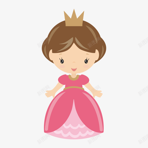 粉色可爱的小公主png免抠素材_88icon https://88icon.com 动漫动画 卡通手绘 小公主 小公主图案 小女孩 粉色裙子 装饰图