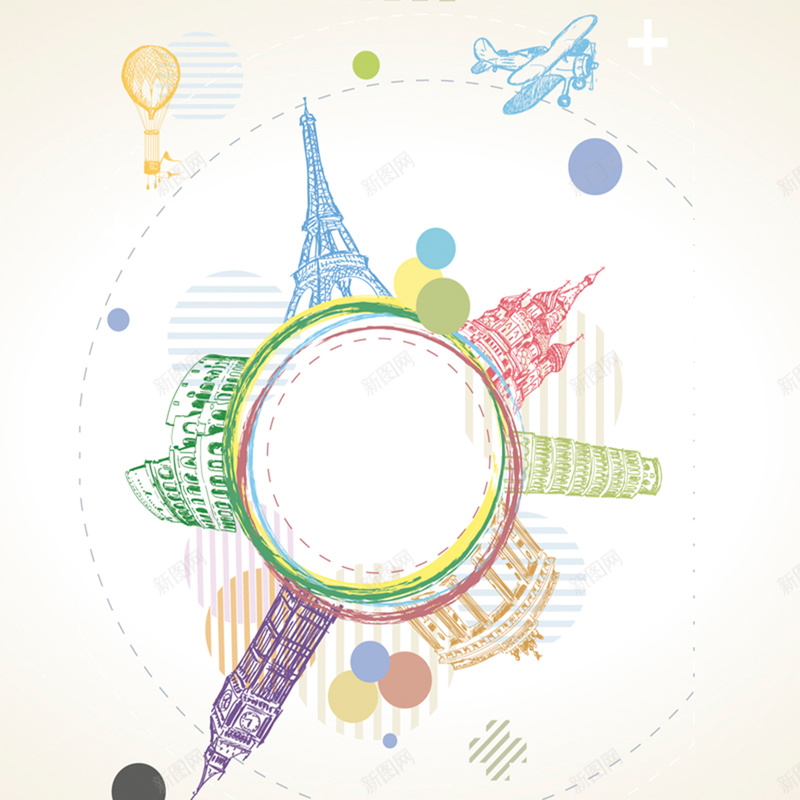 城市旅行彩色线描背景psd设计背景_88icon https://88icon.com 卡通 城市 彩色 手绘 旅行 热气球 童趣 素材 线描 背景 飞机