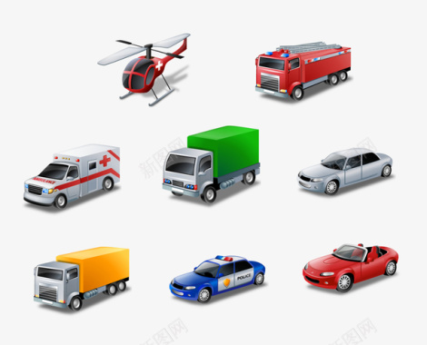 小轿车各类运输工具图标图标