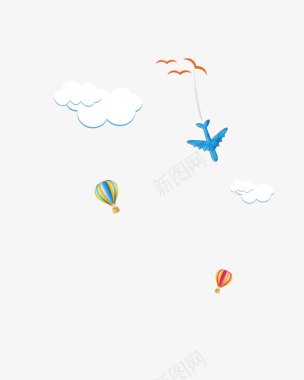 五彩热气球天空小图标图标