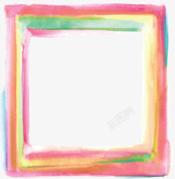 彩色矩形手绘水彩笔刷边框矢量图高清图片