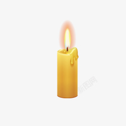 透明圆柱金色圆柱蜡烛光芒元素高清图片