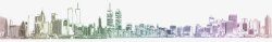 上海外滩建筑彩色线条城市高清图片