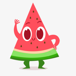 三角形的西瓜水果标签矢量图素材
