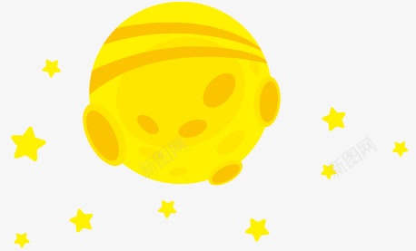 简约卡通黄色卡通星球星星图标图标