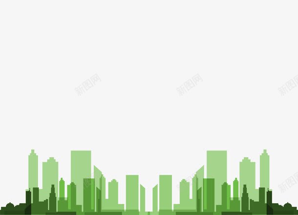 城市png免抠素材_88icon https://88icon.com 城市 底纹 建筑 简笔画 绿色 背景